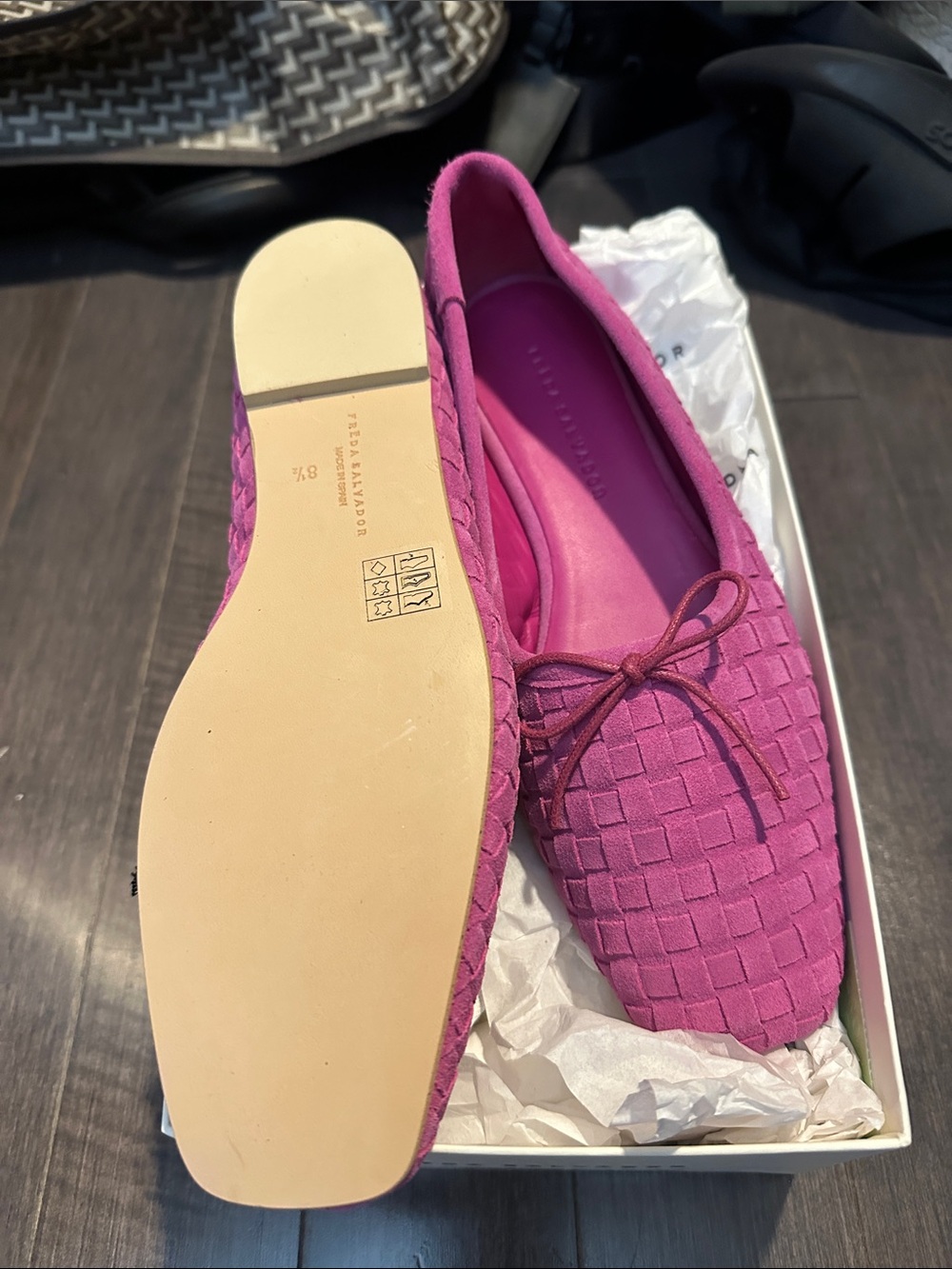 Freda Salvador JADA SQUARE TOE BALLET FLAT Fuchsia - Picture 2 of 3